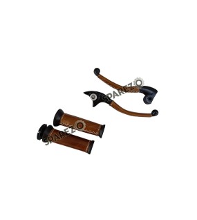 Royal Enfield New Classic Reborn 350cc Leather Covering Levers With Grips