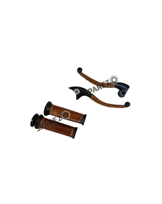 Royal Enfield New Classic Reborn 350cc Leather Covering Levers With Grips