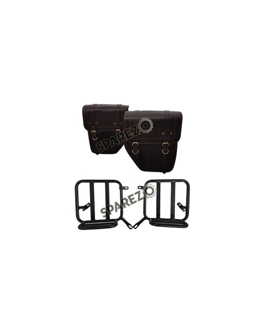 Royal Enfield New Classic Reborn 350cc Leather Bags With Mounting Pair Brown