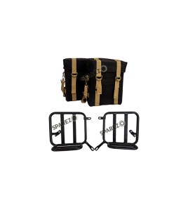 Royal Enfield New Classic Reborn 350cc Military Pannier Black and Golden Color Bags With Fitting
