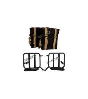 Royal Enfield New Classic Reborn 350cc Military Pannier Black and Golden Color Bags With Fitting