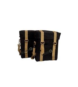 Royal Enfield New Classic Reborn 350cc Military Pannier Black and Golden Color Bags With Fitting