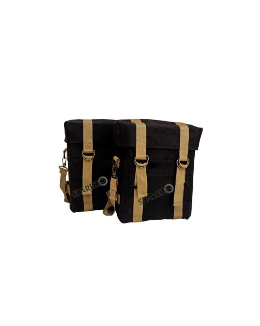 Royal Enfield New Classic Reborn 350cc Military Pannier Black and Golden Color Bags
