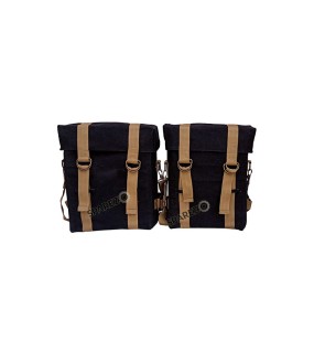 Royal Enfield New Classic Reborn 350cc Military Pannier Black and Golden Color Bags With Fitting