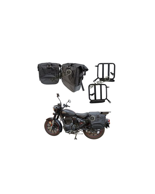 Royal Enfield Classic Reborn 350cc Pannier Luggage Bags and Mounting Black 2022-23 	
