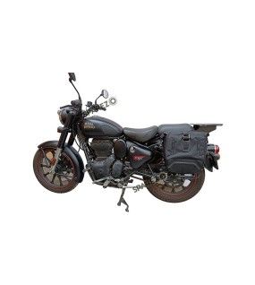 Royal Enfield Classic Reborn 350cc Pannier Luggage Bags and Mounting Black 2022-23 	