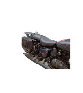 Royal Enfield Classic Reborn 350cc Pannier Luggage Bags Brown and Mounting 2022-23