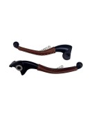 Royal Enfield Classic Reborn and Meteor 350cc Leather Covering Levers Grips With Tool Bag