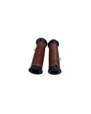 Royal Enfield Classic Reborn and Meteor 350cc Leather Covering Levers Grips With Tool Bag