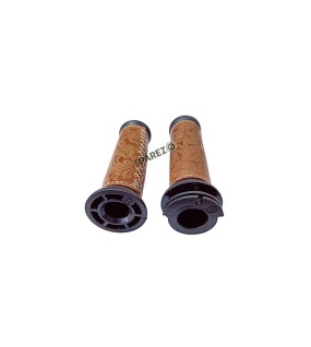 Royal Enfield Classic Reborn 350 and Meteor 350 Lever Grip With Engraved Leather Cover Brown