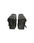 Royal Enfield Hunter 350 Grey Black Leather Bags with Mounting Pair