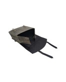 Royal Enfield Hunter 350 Grey Black Leather Bags with Mounting Pair