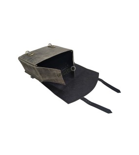 Royal Enfield Meteor 350 Grey Black Leather Bags with Mounting Pair