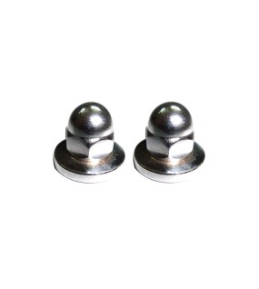 Royal Enfield 2 Chromed M8 Domed Nuts T Cover