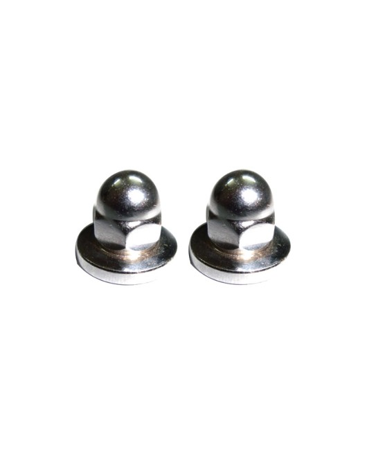 Royal Enfield 2 Chromed M8 Domed Nuts T Cover