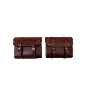 Royal Enfield Classic 350cc 500cc Saddle Bag Pair Cherry Color