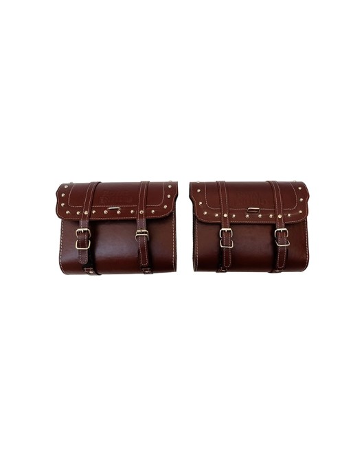 Royal Enfield Classic 350cc 500cc Saddle Bag Pair Cherry Color