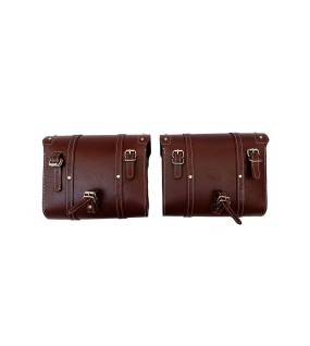 Royal Enfield Classic 350cc 500cc Saddle Bag Pair Cherry Color