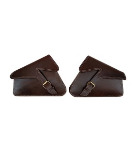 Royal Enfield Interceptor 650 Pannier Leather Bags Pair D1 Brown