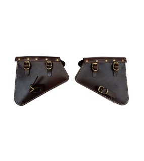 Royal Enfield Interceptor 650 Pannier Leather Bags Pair D1 Brown