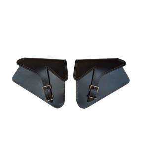 Royal Enfield Interceptor 650 Pannier Leather Bags Pair D1 Black