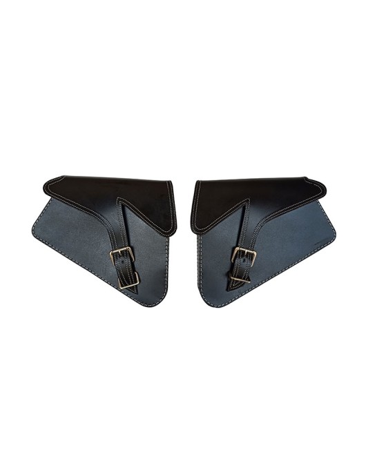 Royal Enfield GT Continental 650 Pannier Leather Bags Pair D1 Black