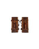 Royal Enfield Pannier Rails and Leather Bags Pair Brown Tan For GT Continental 650