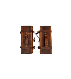 Royal Enfield Big Leather Bags Pair Brown Tan For Interceptor 650