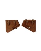 Royal Enfield GT and Interceptor 650 Pannier Bags Tan Color With Black Mounting