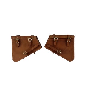 Royal Enfield GT and Interceptor 650 Pannier Bags Tan Color With Black Mounting