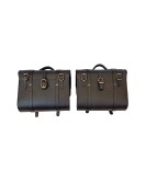 Royal Enfield Classic 350cc 500cc Saddle Bag Black Leather with Rails