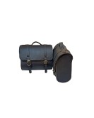 Royal Enfield Classic 350cc 500cc Saddle Bag Black Leather with Rails