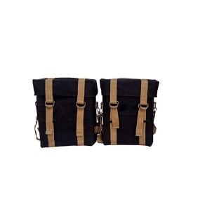 Royal Enfield Black and Golden Pannier Bags and Fitting Frame For Classic 350cc 500cc