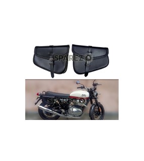 Royal Enfield GT Continental and Interceptor 650 Genuine Leather Black Pannier Bags
