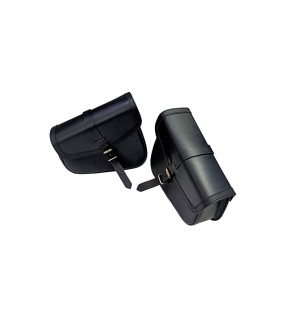 Royal Enfield Meteor 350cc Genuine Leather Pannier Bags Pair Black