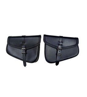 Royal Enfield GT Continental and Interceptor 650 Genuine Leather Black Pannier Bags