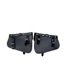 Royal Enfield GT Continental and Interceptor 650 Genuine Leather Black Pannier Bags