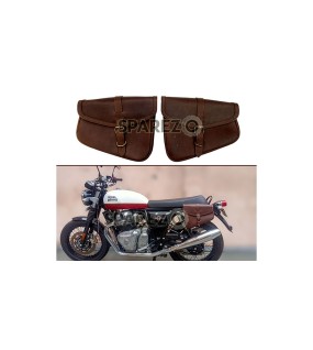 Royal Enfield GT Continental and Interceptor 650 Genuine Leather Brown Pannier Bags