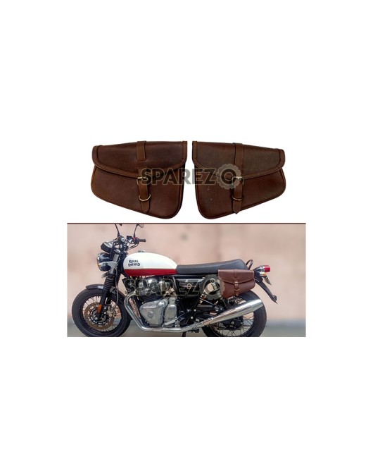 Royal Enfield GT Continental and Interceptor 650 Genuine Leather Brown Pannier Bags