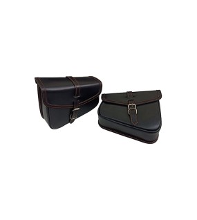 Royal Enfield GT and Interceptor 650 Leather Comfortable Dual Seat with Pannier Bag