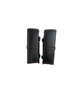 Royal Enfield Interceptor and GT 650 Genuine Leather Black Pannier Bags Pair