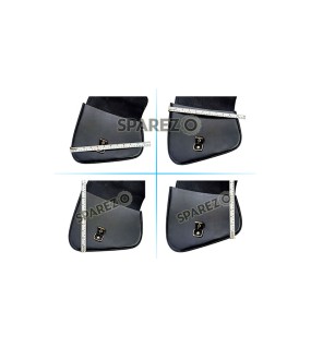 Royal Enfield Interceptor and GT 650 Genuine Leather Black Pannier Bags Pair
