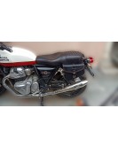 Royal Enfield GT and Interceptor 650 Leather Comfortable Dual Seat with Pannier Bag