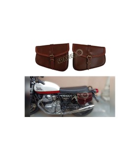 Royal Enfield GT Continental and Interceptor 650 Genuine Leather Tan Brown Pannier Bags