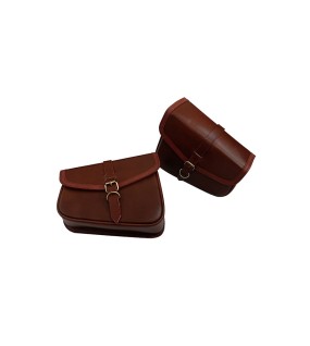 Royal Enfield Meteor 350cc Genuine Leather Brown Pannier Bags