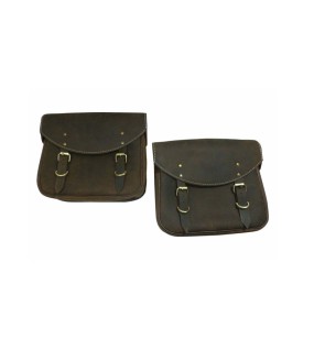 Royal Enfield Genuine Leather Saddle Bags Pair For Classic Models 500cc 350cc