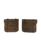 Royal Enfield Classic 350cc 500cc Leather Saddle Bags Dust Color With Mounting  