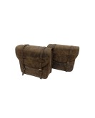 Royal Enfield Classic 350cc 500cc Leather Saddle Bags Dust Color With Mounting  