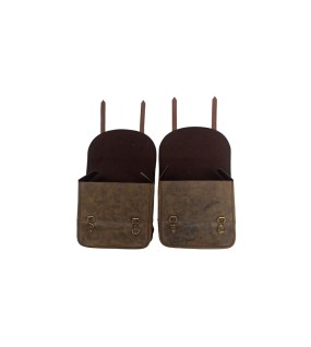 Royal Enfield Classic 350cc 500cc Leather Saddle Bags Dust Color With Mounting  
