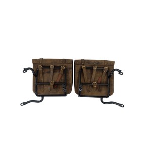 Royal Enfield Classic 350cc 500cc Leather Saddle Bags Dust Color With Mounting  